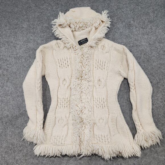 Sisandina Handicrafts Womens L Large? 100% Wool Ecuador Fringe Cardigan Sweater - Picture 2 of 15